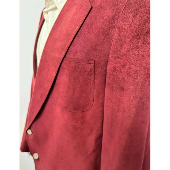 Vintage Kingsridge Mens Two Button Blazer Jacket Red Pocket Single Breasted; - Picture 7 of 7